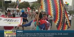 Movimientos sociales de Perú anuncian protestas contra Gobierno para el 19 de julio
