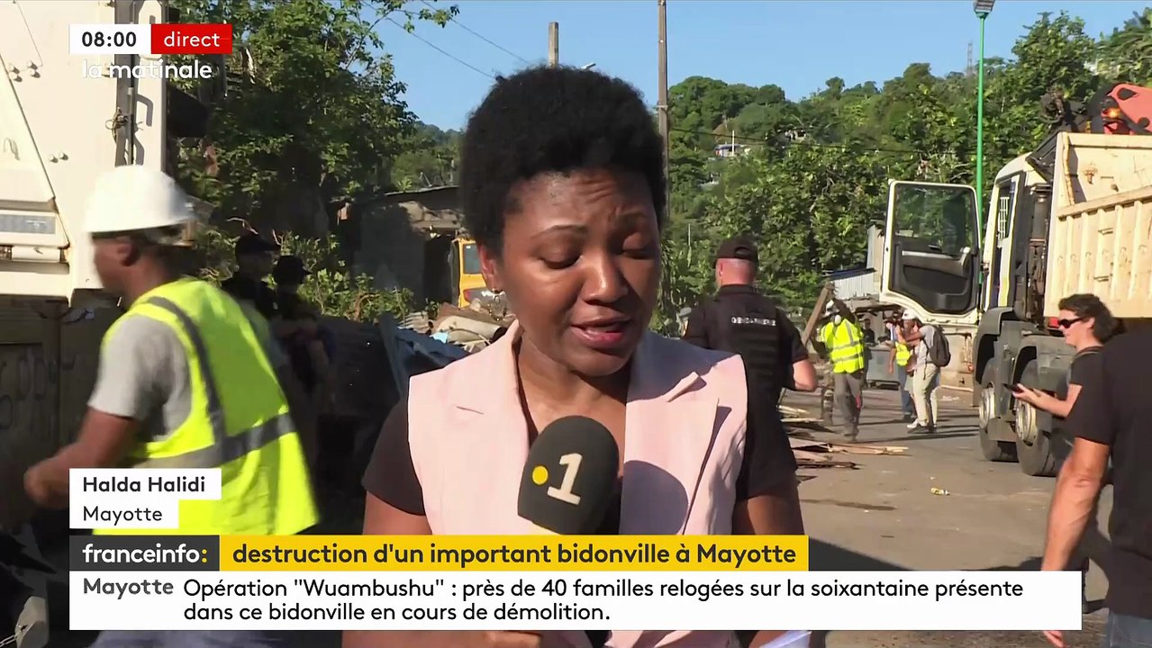 Mayotte : L’opération Wuambushu, bloquée par la justice pendant plusieurs semaines, a repris ce matin avec la démolition du bidonville de Talus 2 - VIDEO