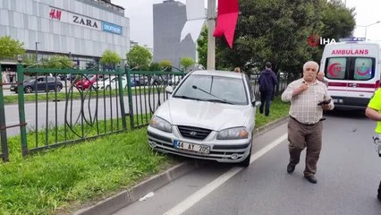 Samsun'da yürekleri ağza getiren kazada kamerada