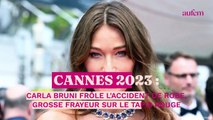 Cannes 2023 : Carla Bruni frôle l’accident de robe, grosse frayeur sur le tapis rouge