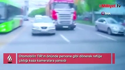 Samsun'da yürekleri ağza getiren kaza kameraya yansıdı
