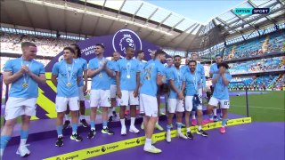 CHAMPIONS! Manchester City raise the Premier League trophy _ FULL PRESENTATION