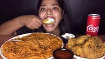 SPICY MAGGI MASALA NOODLES WITH KFC STYLE FRIED CHICKEN | EATING SOUNDS | FOOD EATING VIDEOS