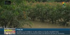 Agricultores italianos regresan a sus cultivos luego de fuertes inundaciones
