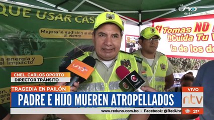 Padre e hijo mueren arrollados por una camioneta que invadió carril en la ruta a Pailón
