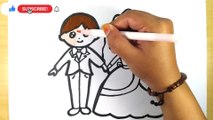 Cute Bride and Groom Drawing_ Painting _ Coloring For Kids and Toddlers_ Child Art(1080P_HD)