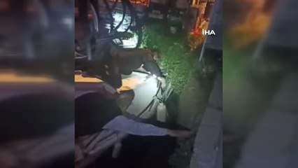 Denize düşen köpeği bekçiler kurtardı