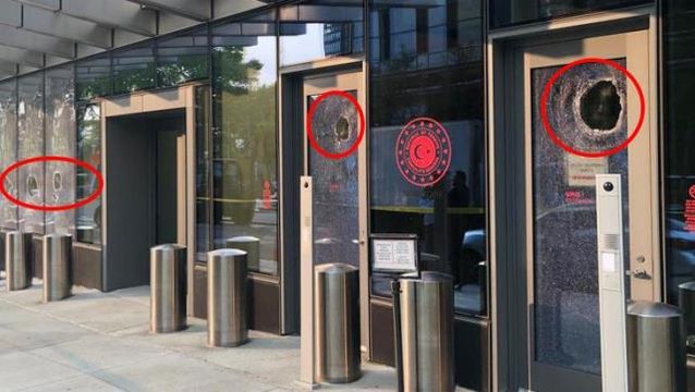 New York'ta Türkevi'ne alçak saldırı! Demir levye ile camları kırıldı
