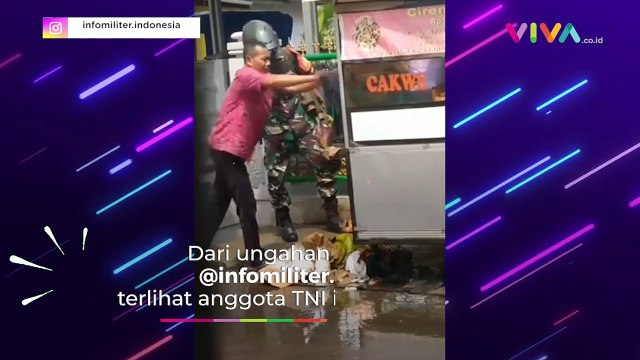 Aksi Heroik Anggota TNI Bantu Tukang Gorengan Taklukkan Api