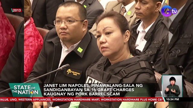 Janet Lim Napoles,pinawalang-sala ng Sandiganbayan sa 16 graft charges kaugnay ng Pork Barrel Scam | SONA