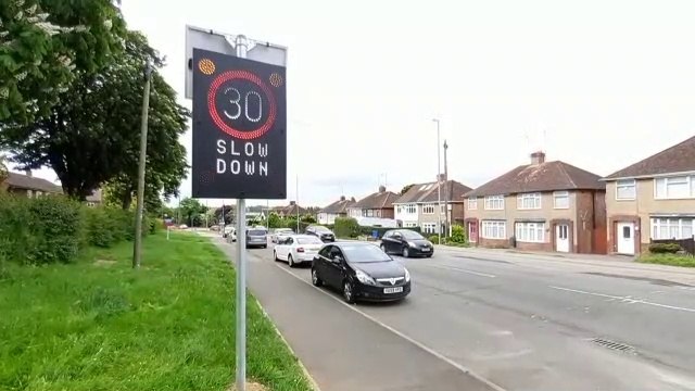 Pytchley Road speed awareness sign Kettering