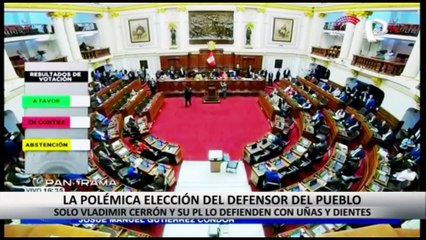 Polémica elección del defensor del Pueblo: solo Cerrón y Perú Libre lo defienden con uñas y dientes