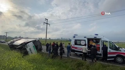 Çorlu'da işçi servisi şarampole yuvarlandı: 6 yaralı