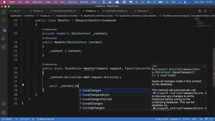 Creating a CRUD application using the CQRS + Mediator pattern - Adding a Create handler