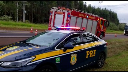Motorista fica ferida em grave acidente na BR-277 entre Cascavel e Santa Tereza do Oeste