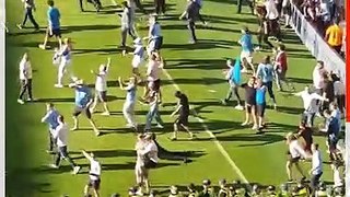 Manchester City Fan Celebrates Title Victory With 'Worm' During Pitch Invasion