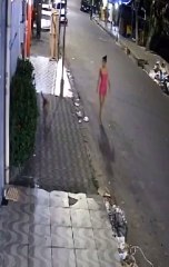Mulher é flagrada esfaqueando cachorro na rua