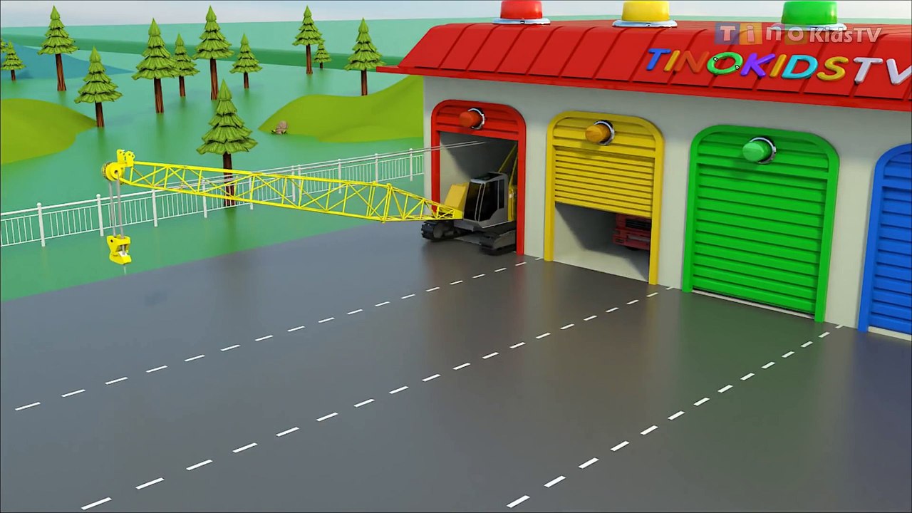 Dump Trucks  and Crawler Crane Truck for Kids  Sea Port Harbor Construction_1080p