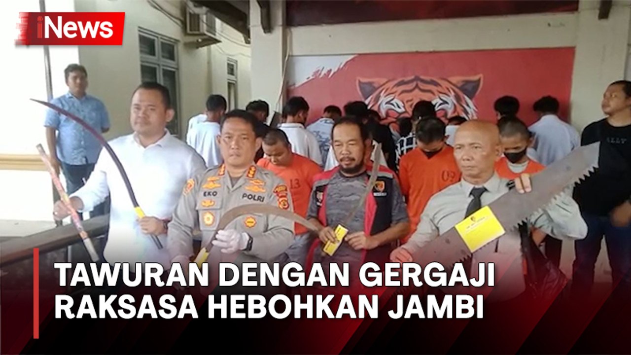 Polresta Jambi Tangkap 4 Pelaku Tawuran Bawa Gergaji Raksasa