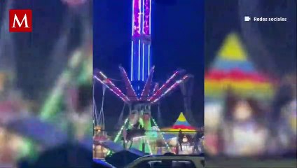 Así fue como juego mecánico falló en feria de Comalcalco
