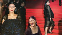 Cannes Red Carpet 2023: Shruti Hassan Black Coral Top Look Viral | Boldsky
