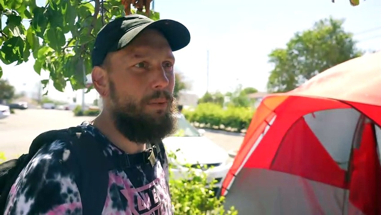 Homeless Man Moves Tent Back as Soon as Sweeps Leave