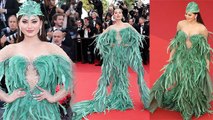 Cannes Red Carpet 2023: Urvashi Rautela Green Feather Gown Look Viral, Watch Video | Boldsky