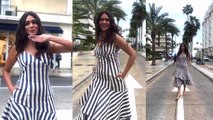 Cannes 2023: Mrunal Thakur Blue And White Striped One Piece Dress Look Video Viral