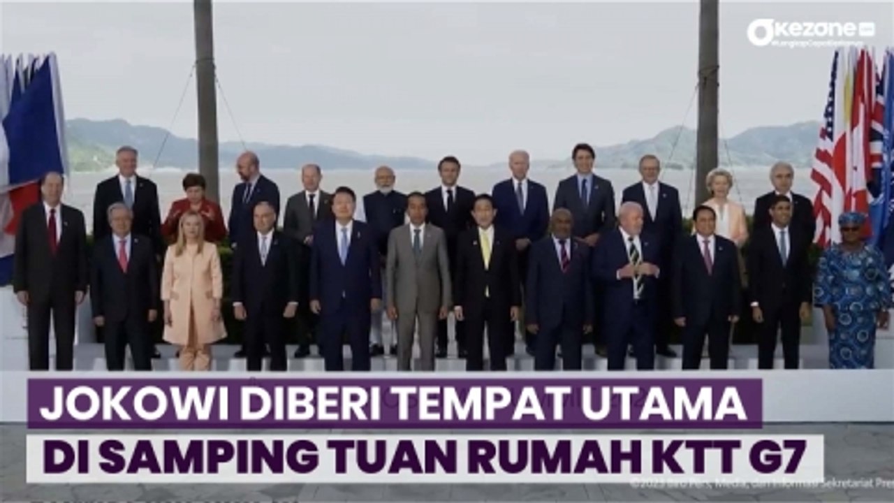 Momen Sesi Foto Pimpinan KTT G7, Jokowi Diberi Tempat Utama oleh PM Jepang Fumio Kishida