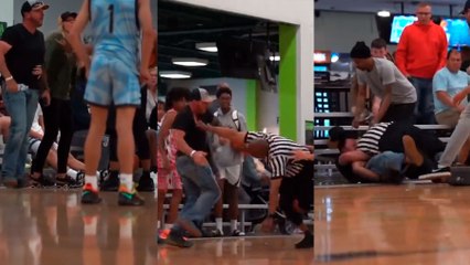 Un padre y un árbitro se pegan en pleno partido de baloncesto
