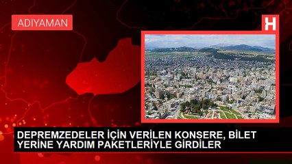 DEPREMZEDELER İÇİN VERİLEN KONSERE, BİLET YERİNE YARDIM PAKETLERİYLE GİRDİLER