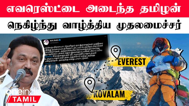 Rajasekar pachai | எவெரெஸ்ட் சிகரத்தை அடைந்த தமிழ்நாட்டு இளைஞருக்கு முதல்வர் பாராட்டு