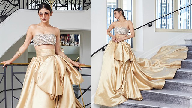Cannes 2023 Red Carpet : Mouni Roy Golden Skirt Silver Bralette Look Viral,सोनपरी बनकर...| Boldsky