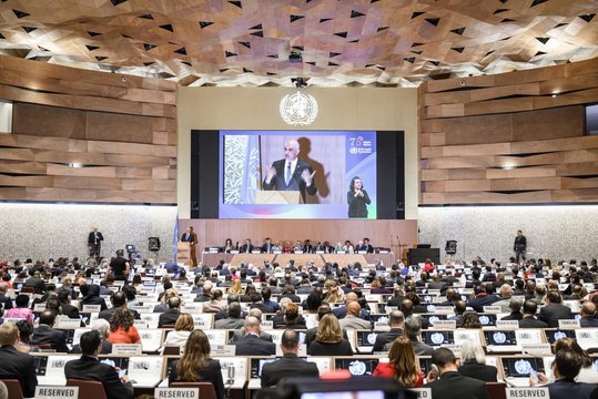 Ouverture de la 76ème assemblée mondiale de la santé à Genève (Suisse)