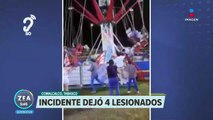 Accidente en juego mecánico deja cuatro lesionados en Comalcalco