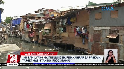 1-M pamilyang maituturing na pinakahirap sa pagkain, target mabigyan ng "food stamps" | 24 Oras