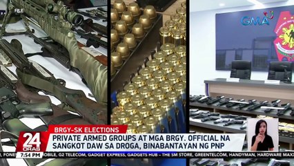 Private armed groups at mga brgy. official na sangkot daw sa droga, binabantayan ng PNP | 24 Oras