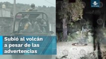Alpinista es rescatado después de subir al Popocatépetl