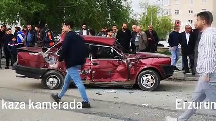 Erzurum'da bir kişinin hayatını kaybettiği kaza kamerada