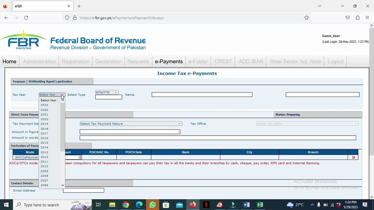 ATL FBR Challan|FBR Tax Challan|Filer Challan fbr