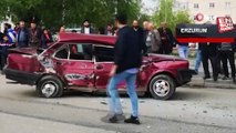 Erzurum'da bir kişinin hayatını kaybettiği trafik kazası kameralara yansıdı