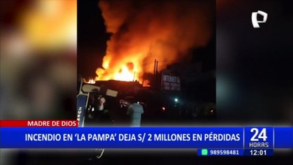 Incendio en zona minera de ‘La Pampa’ ocasiona más de S/2 millones en pérdidas