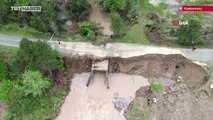 Kastamonu’da sel: Yol çöktü, tarım arazilerini su bastı