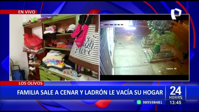 Los Olivos: delincuente roba en una casa mientras la familia cenaba