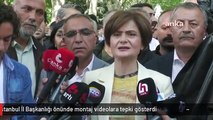 CHP İstanbul İl Başkanı Canan Kaftancıoğlu, AKP İstanbul İl Başkanlığı önünde montaj videolara tepki gösterdi