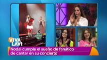 Christian Nodal cumple sueño de fan de cantar en su concierto