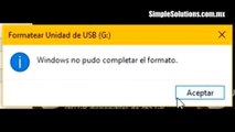 SOLUCIÓN usb error 0x800701B1 - 0xA001B windows no pudo completar el formato 2023