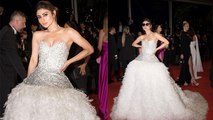 Cannes 2023 Red Carpet : Mouni Roy White Feather Gown Princess Look Viral,Watch Video | Boldsky