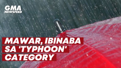 Mawar, ibinaba sa 'typhoon' category | GMA News Feed