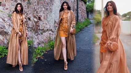 Cannes 2023 Red Carpet : Diana Penty Golden Overcoat Dress Look Viral | Boldsky